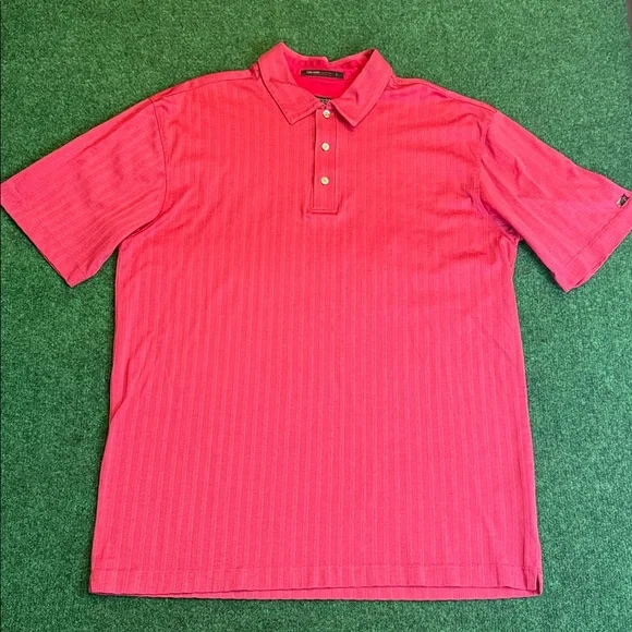Vintage Tiger Woods Collection by Nike Dri-Fit Polo (Light red-ish color / Sz L) - Picture 4 of 7